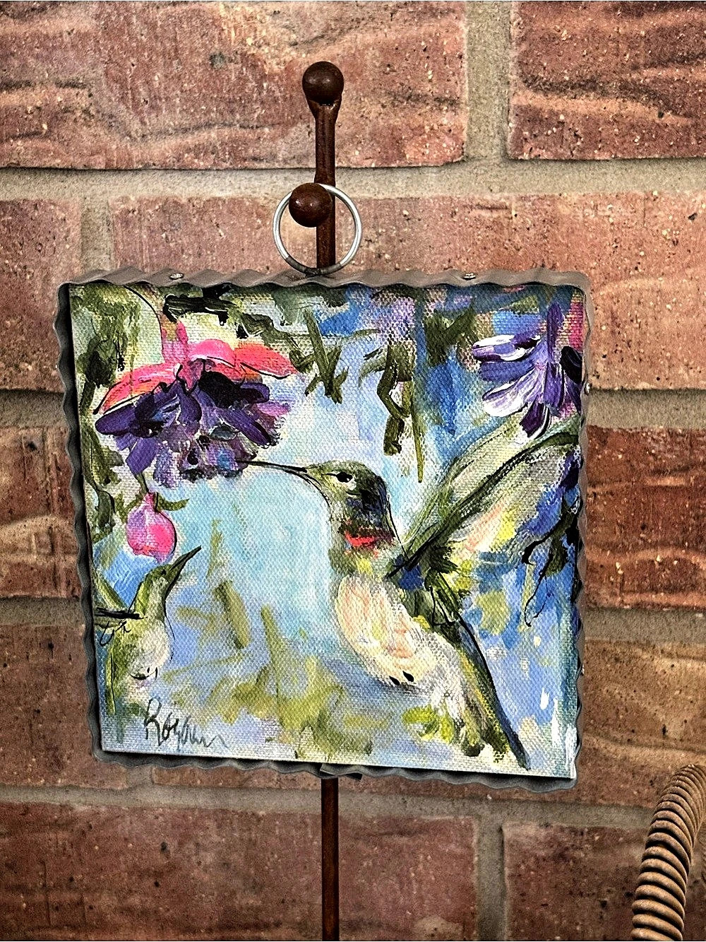 The Round Top Collection Mini Hummingbird w/florals